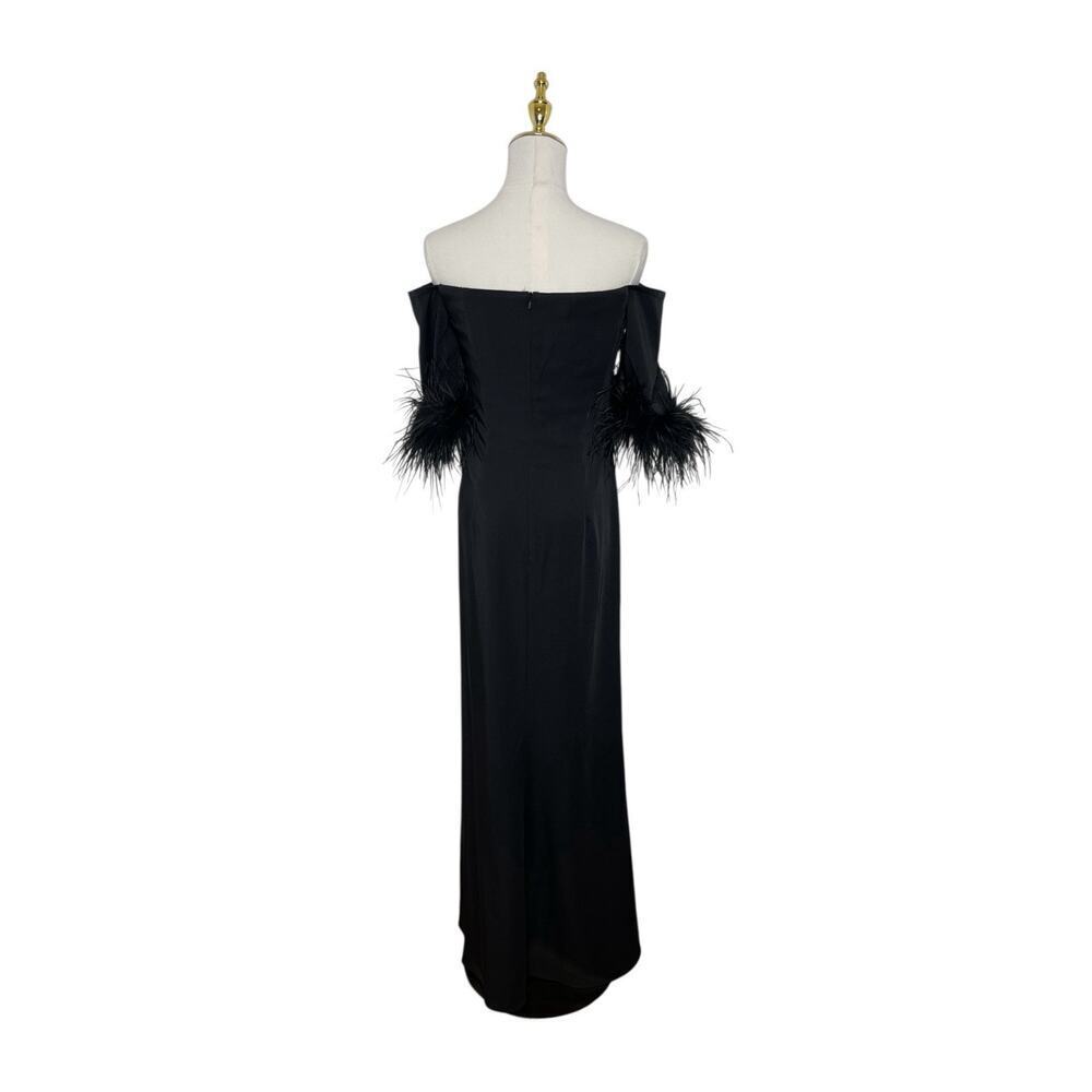 Mac Duggal 11441 Feather Off The Shoulder Column Gown Size 4 $498 - Picture 5 of 6